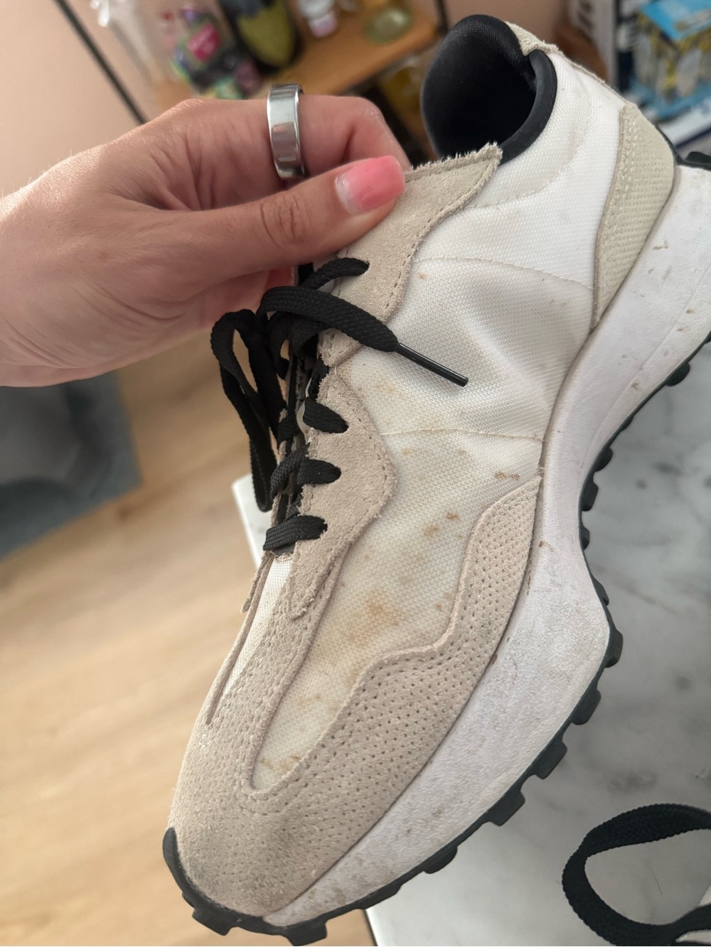 New Balance Women’s 327 Logo Low-Top Sneakers in Beige Leopard (9) - Picture 11 of 15